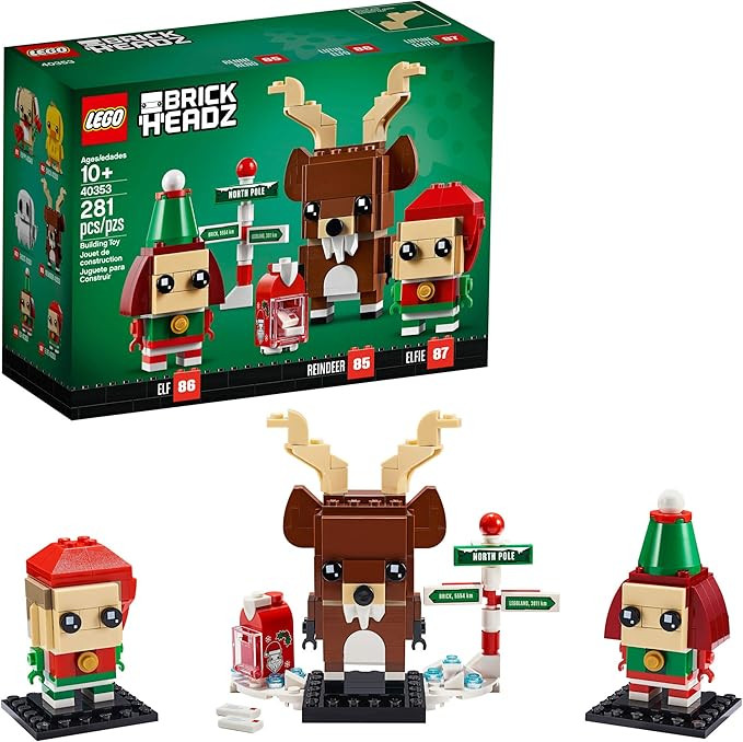 LEGO Brickheadz Reindeer, Elf and Elfie 40353 Building Toy, New 2020 (281 Pieces) | Amazon (US)