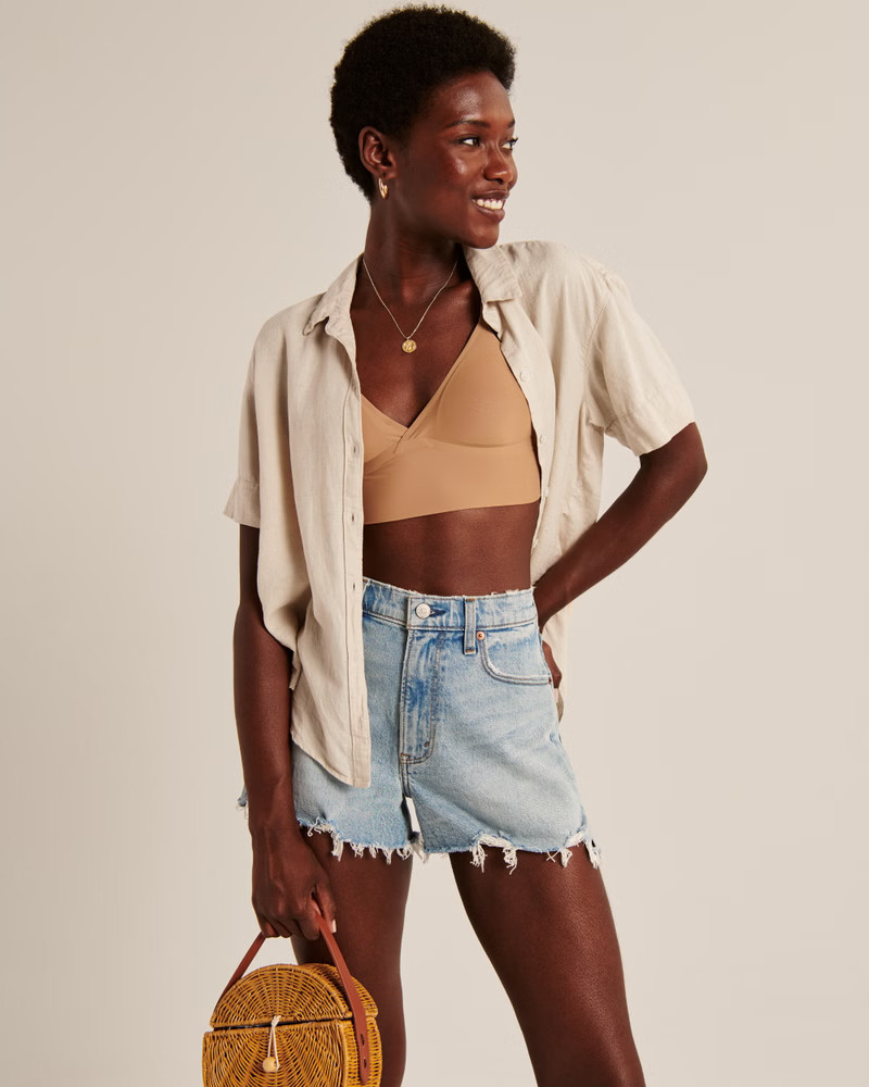 Short-Sleeve Resort Boyfriend Shirt | Abercrombie & Fitch (US)
