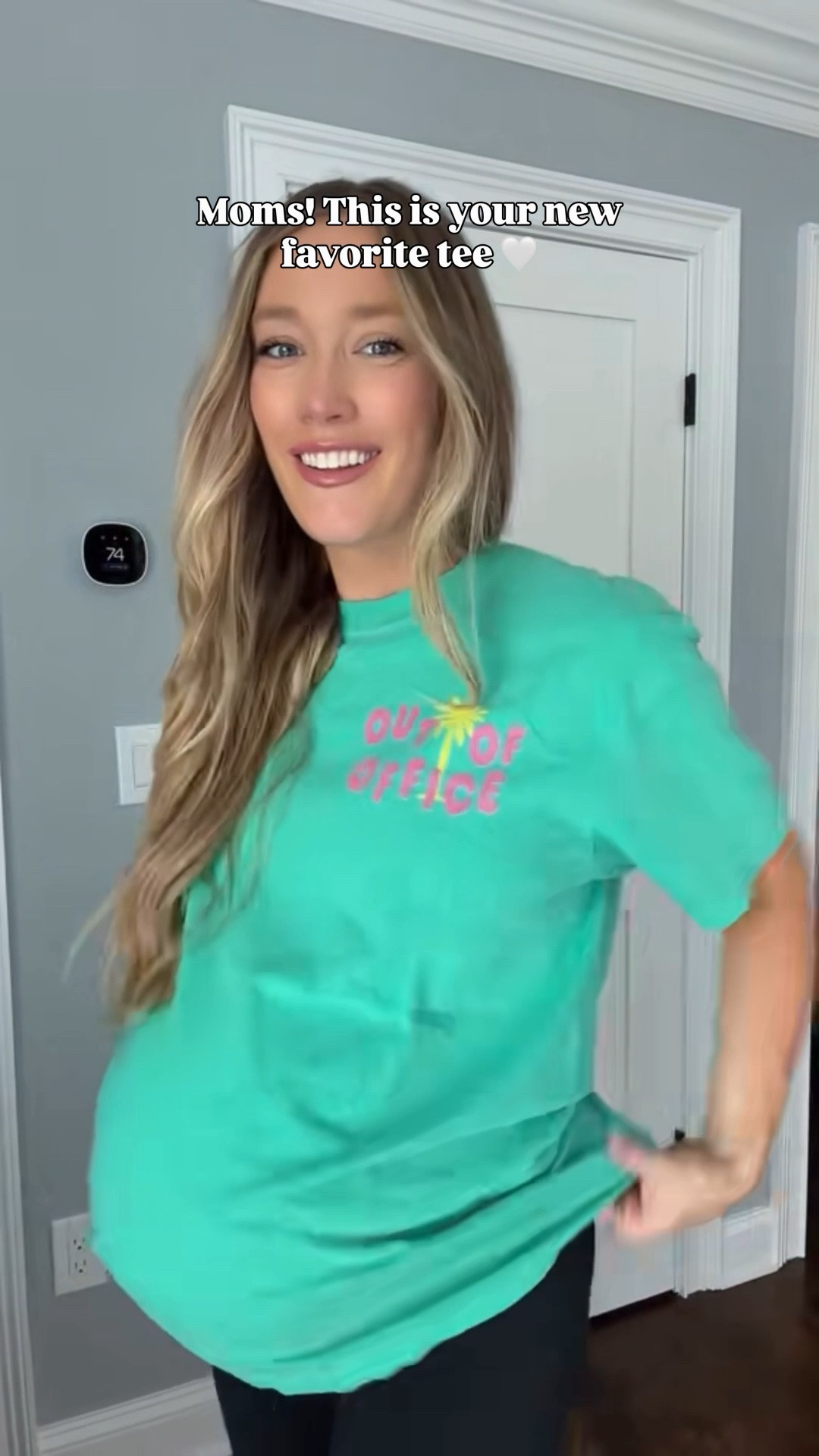The perfect big tees for pregnancy & postpartum outfits that you can throw together with leggings/biker shorts & still look cute! @Mountain Moverz

#LTKootd #LTKmomlife #LTKBump