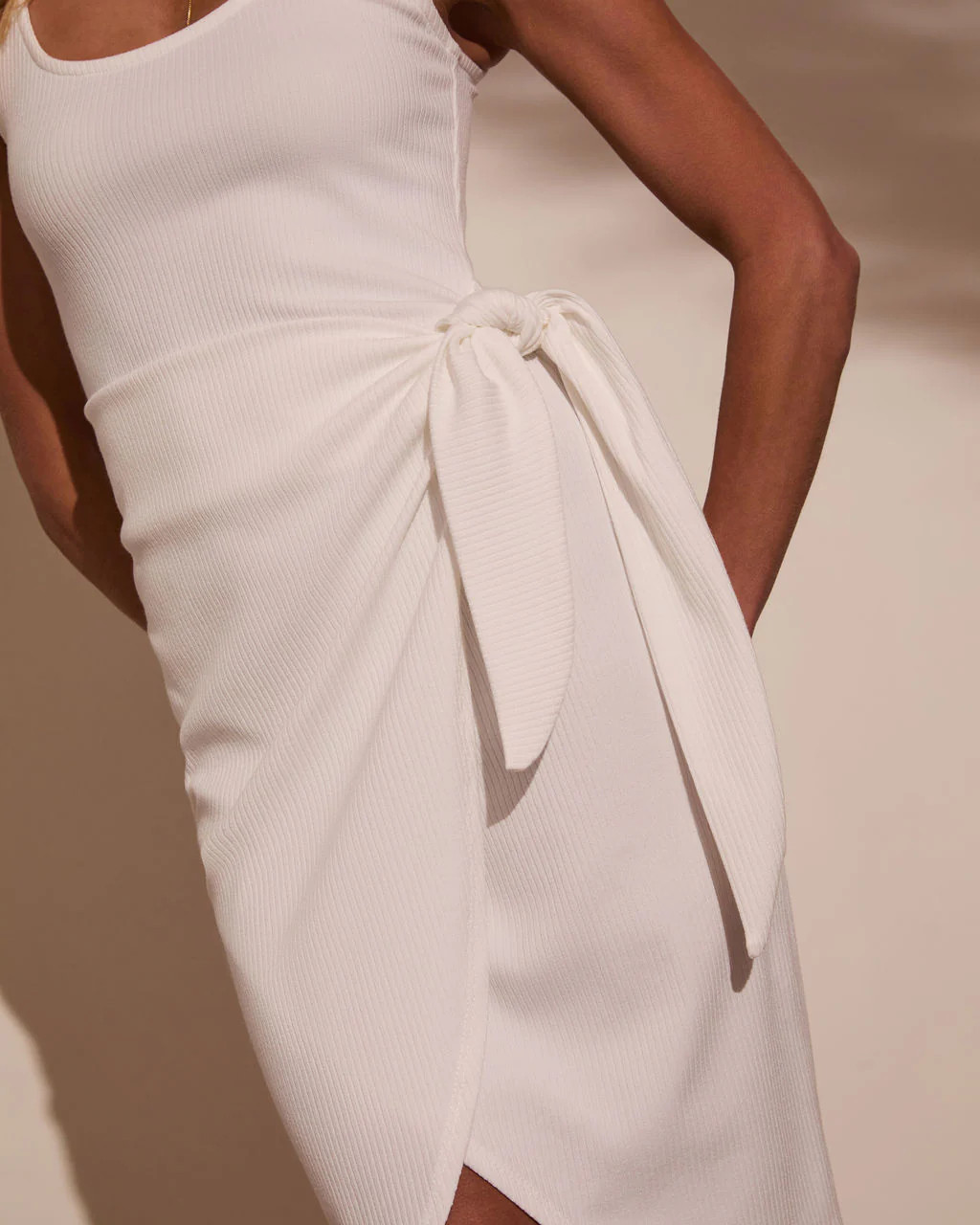 Wilmer Ribbed Front Tie Mini Dress | VICI