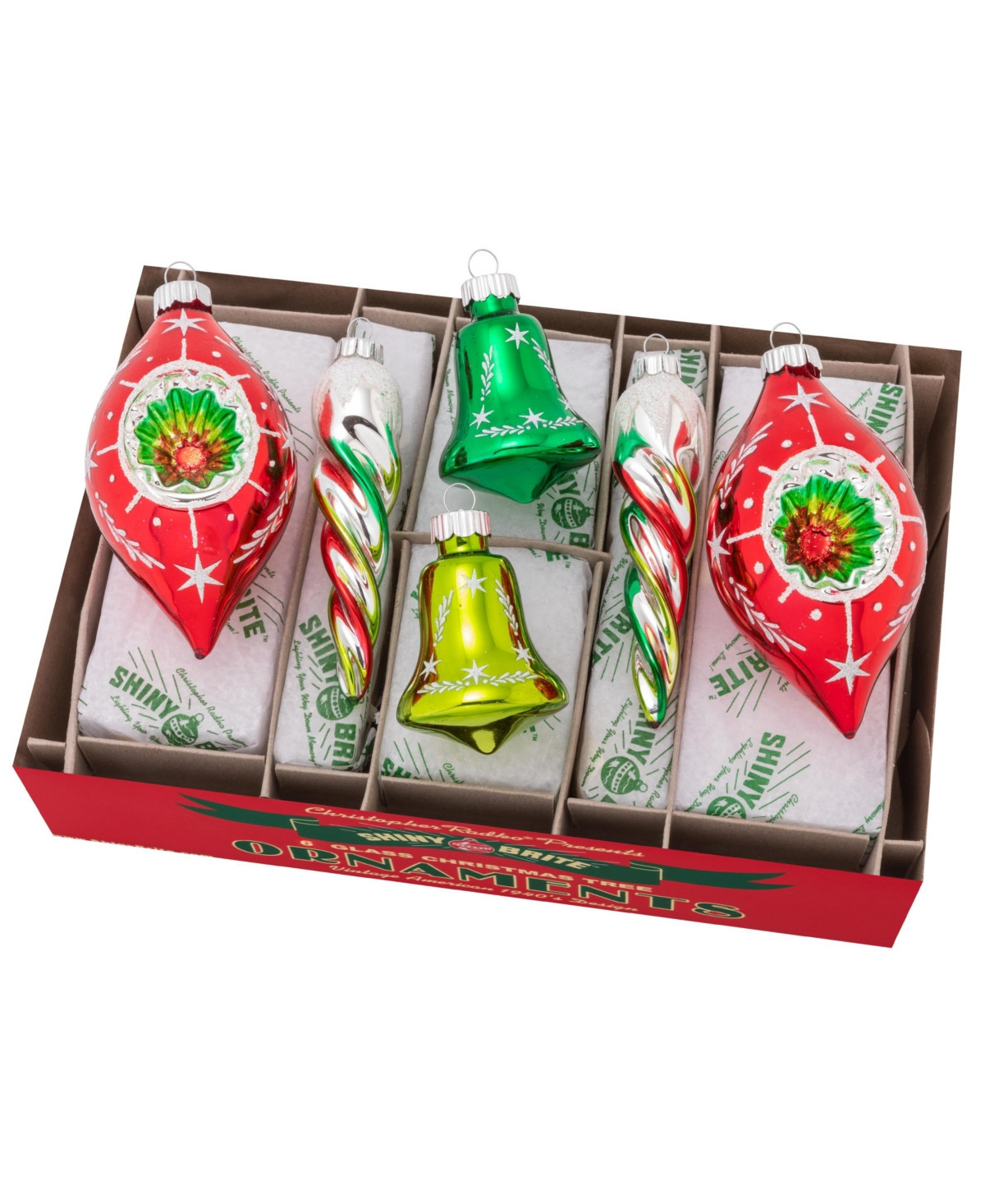 Shiny Brite Holiday Splendor Mixed Shapes, Set of 6 - Holiday splendor | Macy's