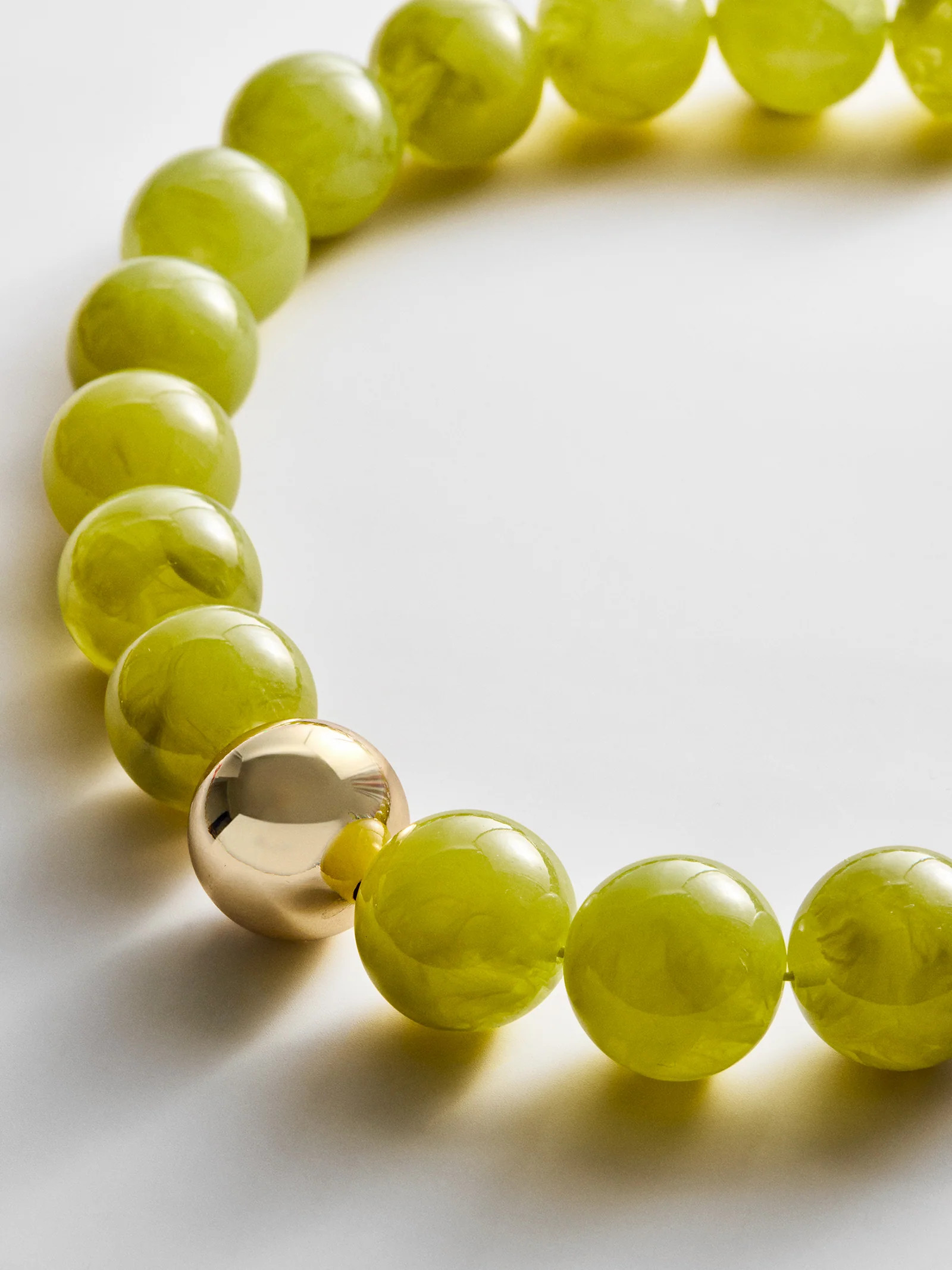 Jane Beaded Necklace - Olive Jade | BaubleBar