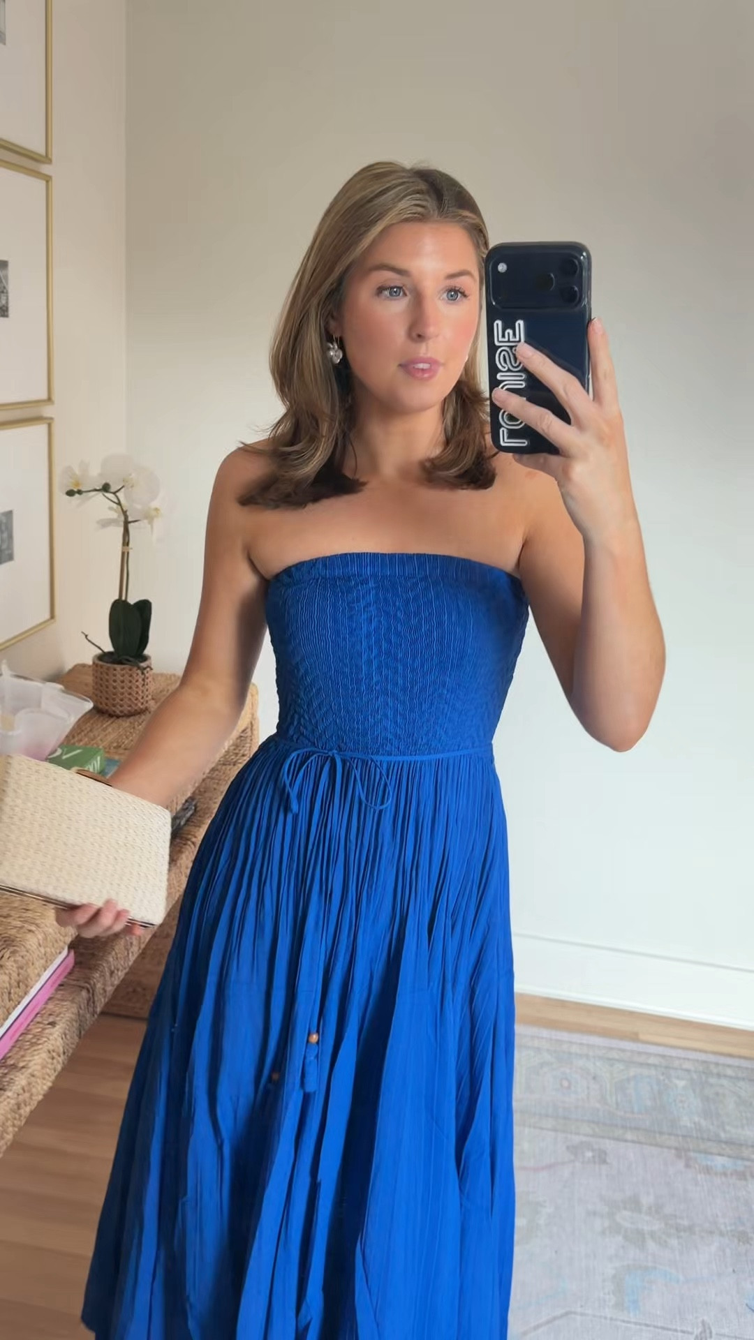 Stunning blue midi under $100! Wearing a S - has lots of stretch!