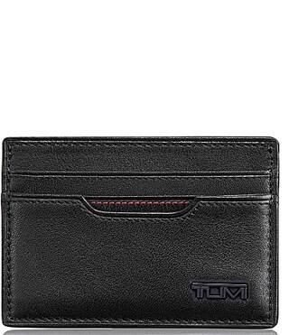 Tumi ID Lock Contrast Stitching Slim Card Case - Black | Dillard's