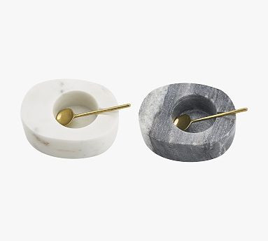 Marble Handcrafted Salt and Pepper Cellar Set | Pottery Barn (US)