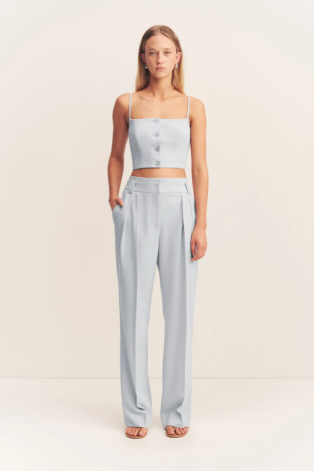 Simmons Cropped Cami | Glacial Blue | Tops | Shona Joy | Shona Joy