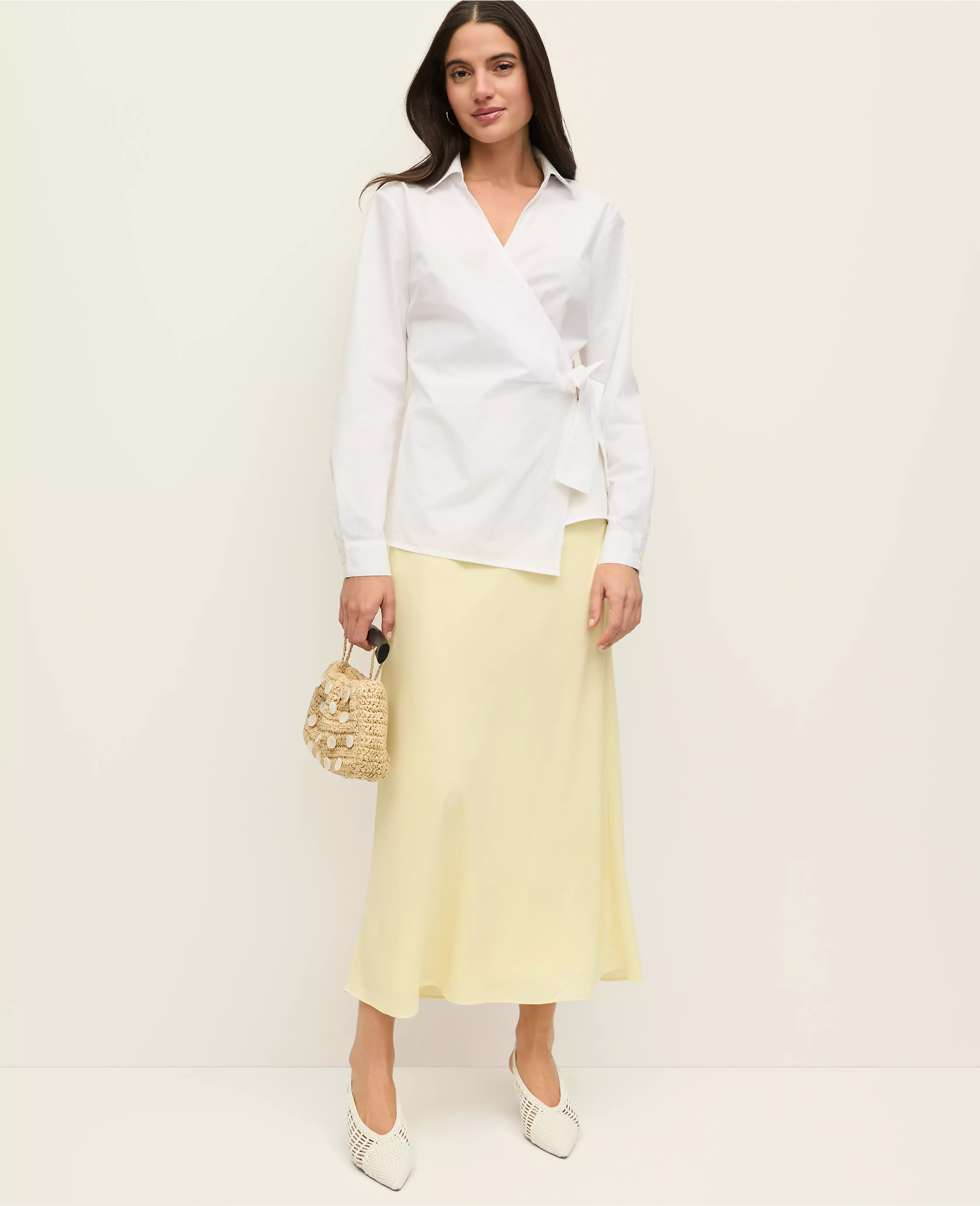 Satin Bias Midi Slip Skirt | Ann Taylor