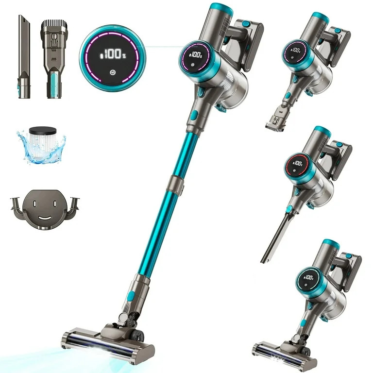 KUOSE Cordless Vacuum Cleaner 38000PA/400W Stick Vacuum 50min 2200mAh for Home Pet Hair Car Carpe... | Walmart (US)