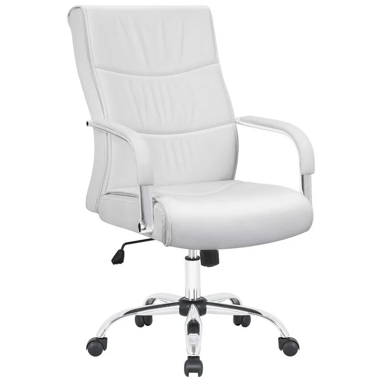 Lacoo Faux Leather High-Back Executive Ergonomic Office Desk Chair, White - Walmart.com | Walmart (US)