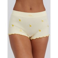 Boux Avenue Lemon embroidered seamless shorts - Yellow - M | Boux Avenue (UK)