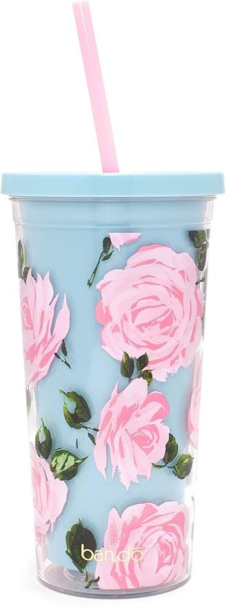 ban.do Floral Insulated Sip Sip Tumbler with Reusable Straw, 20 Ounces (Rose Parade) | Amazon (US)