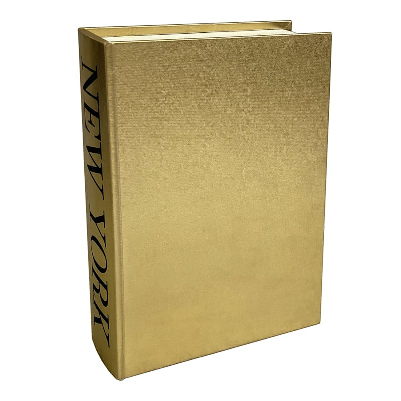 Gold New York Book Box, 12" | At Home