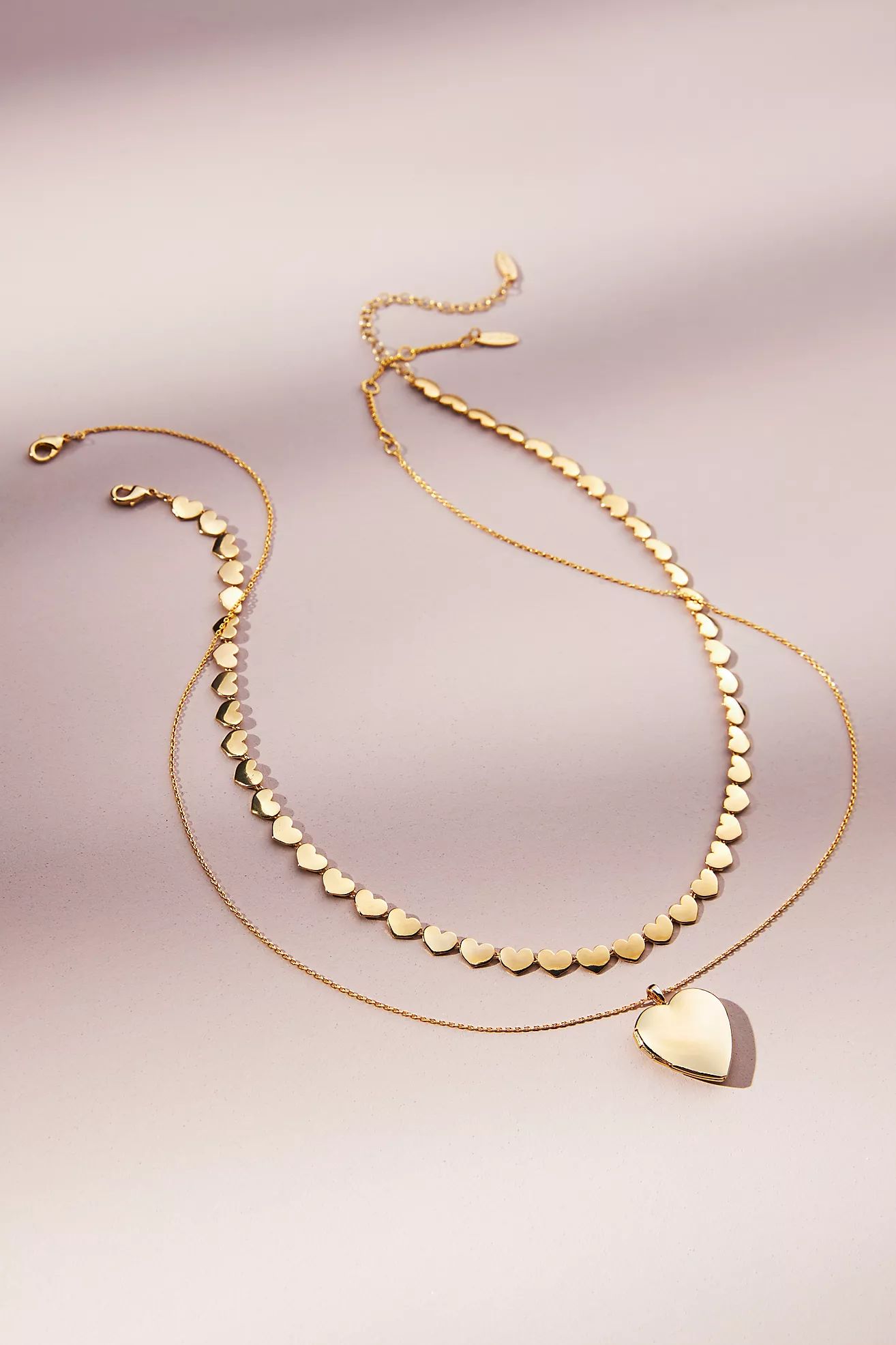Set of Two Layer Heart Necklaces | Anthropologie (US)