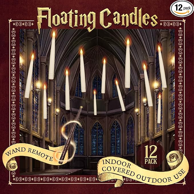 ORIENTAL CHERRY Halloween Decorations - Floating Candles with Wand - 12 Pcs Magic Flickering Warm... | Amazon (US)