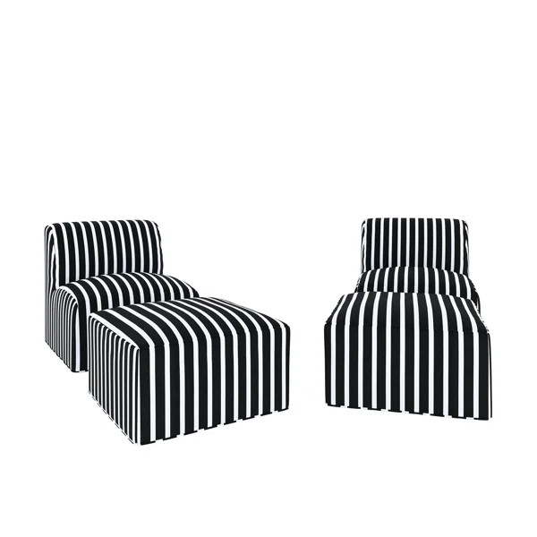 Eliana Outdoor Armless Lounge Chair with Sunbrella Cushions and Ottoman | AllModern