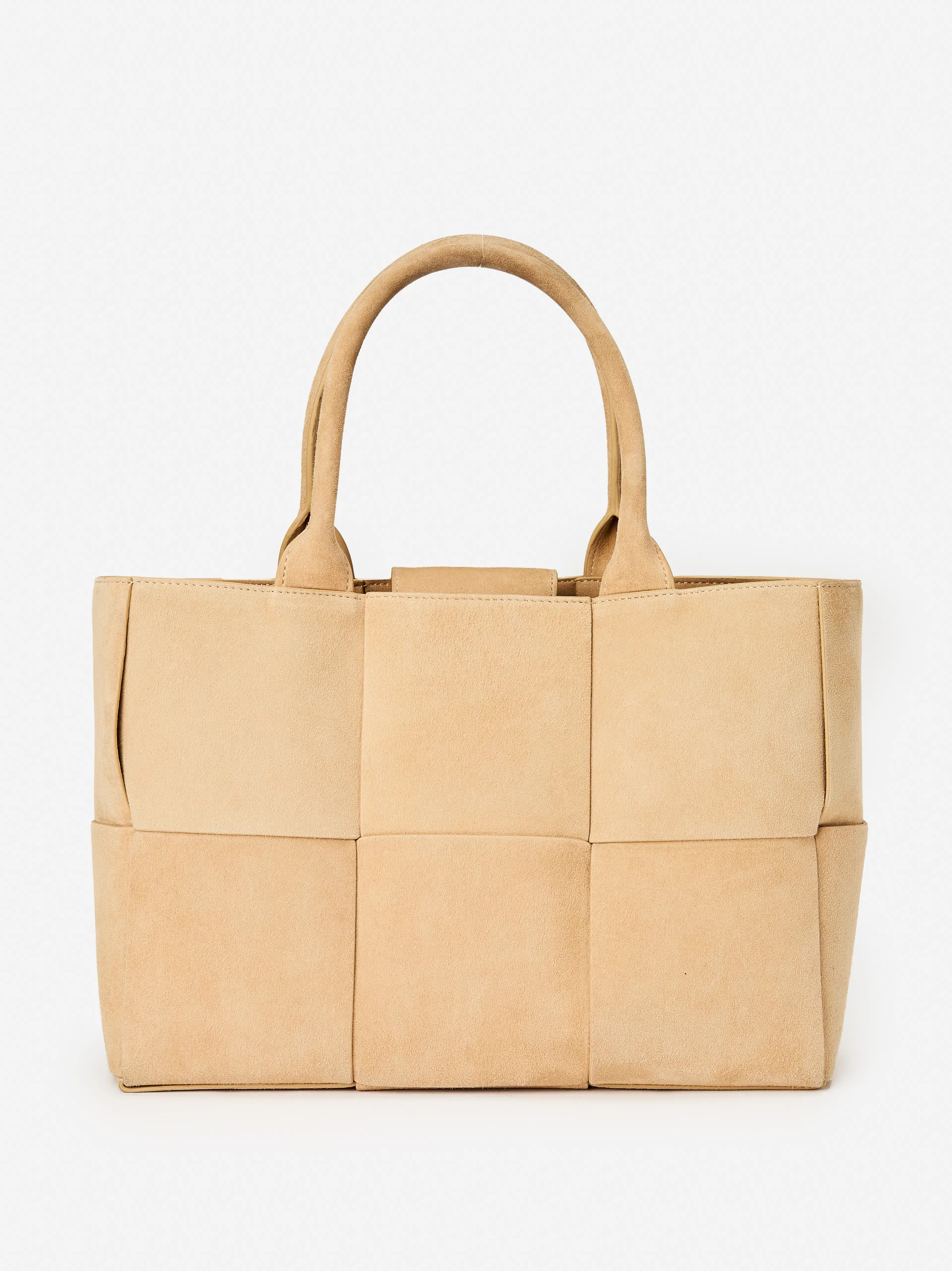 Sand Solid Tessare Woven Suede Handbag | Women's Handbags | J.McLaughlin | J.McLaughlin