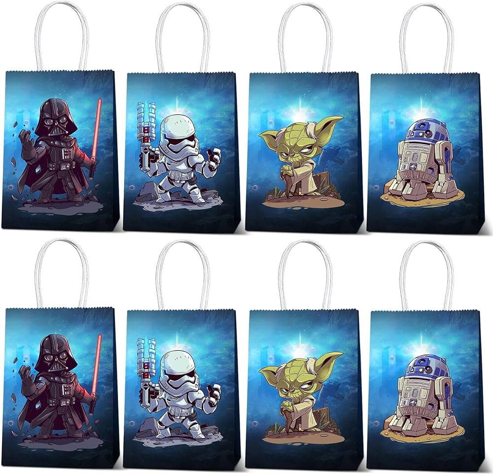 LAGREME 16 Pcs Mandalorian Yoda Theme Birthday Party Decorations Gift Bags for Yoda Goodie Bags P... | Amazon (US)