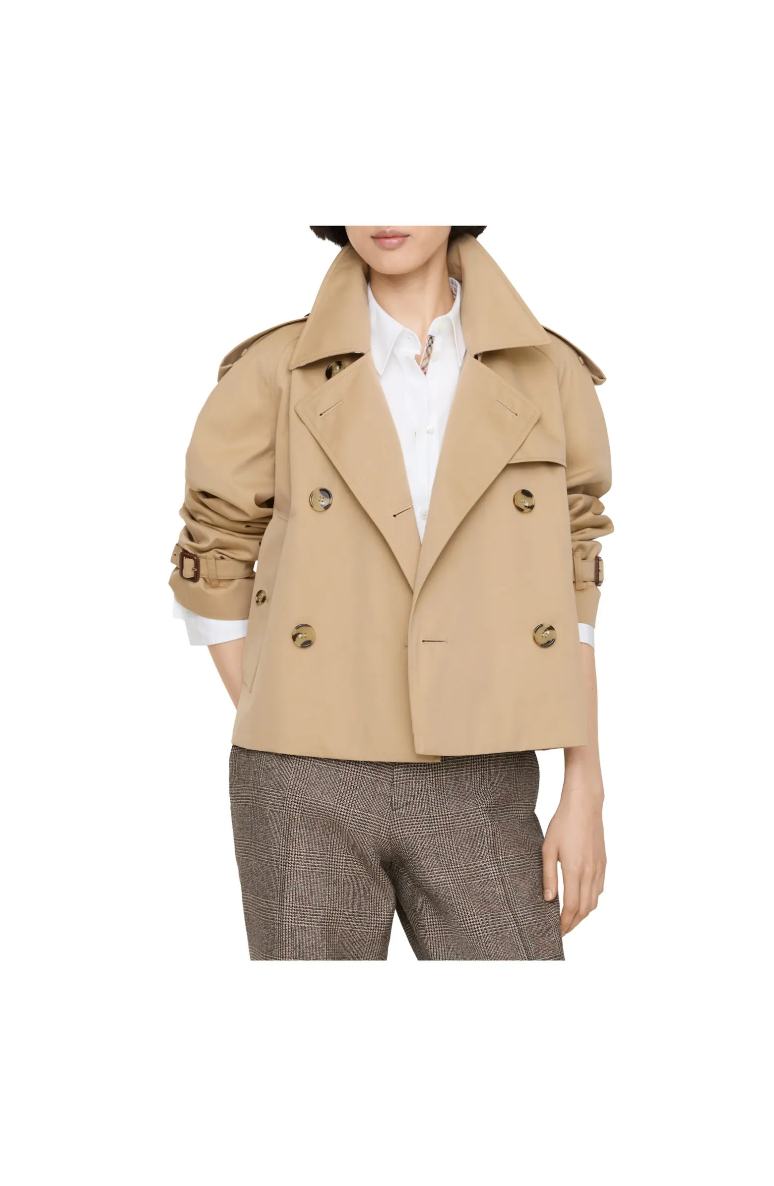 Cropped Tropical Gabardine Mayfair Trench Jacket | Nordstrom