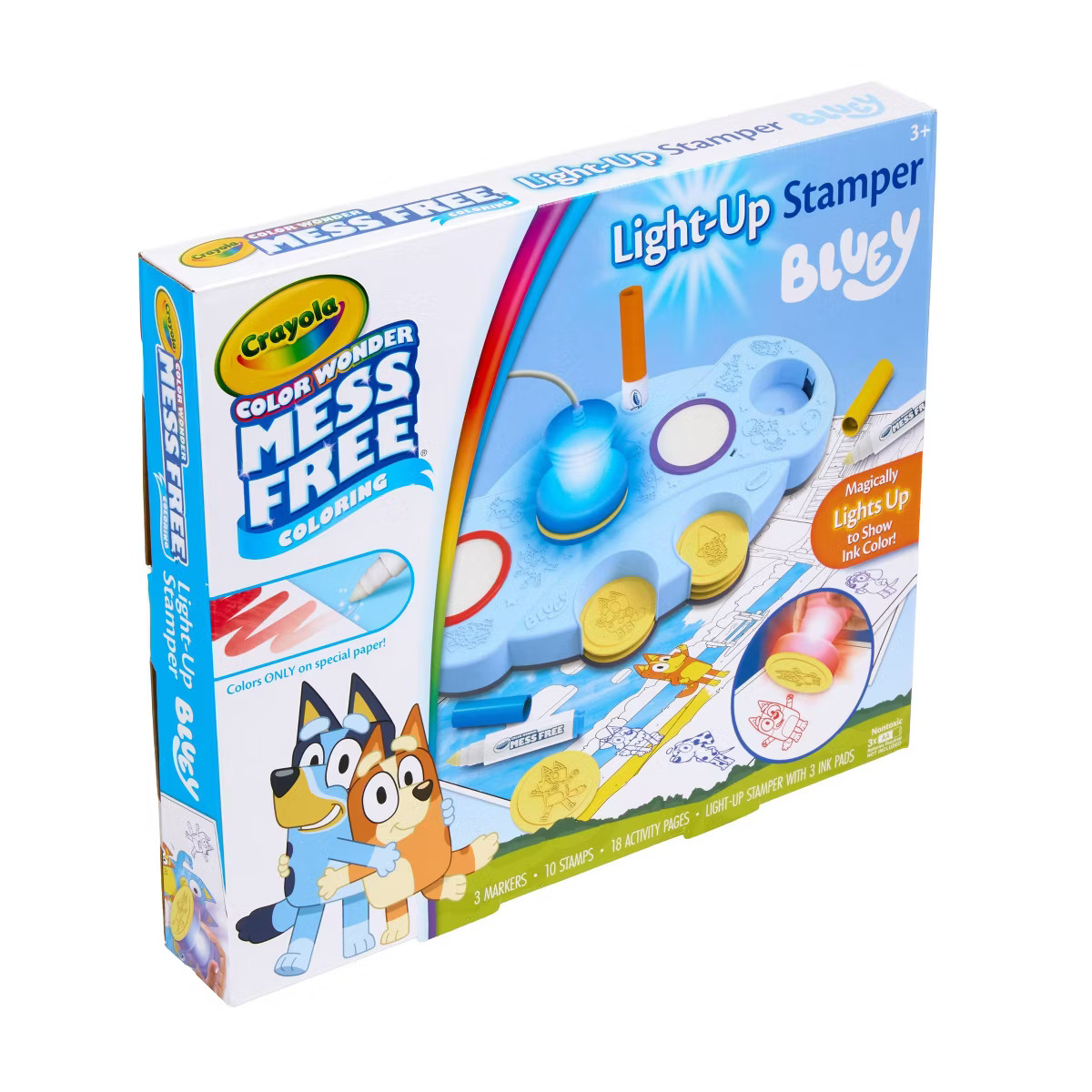 Crayola Magic Light Up Bluey Stamper Art Set, Toddler Mess Free Coloring and Stamping Kit, Holida... | Target