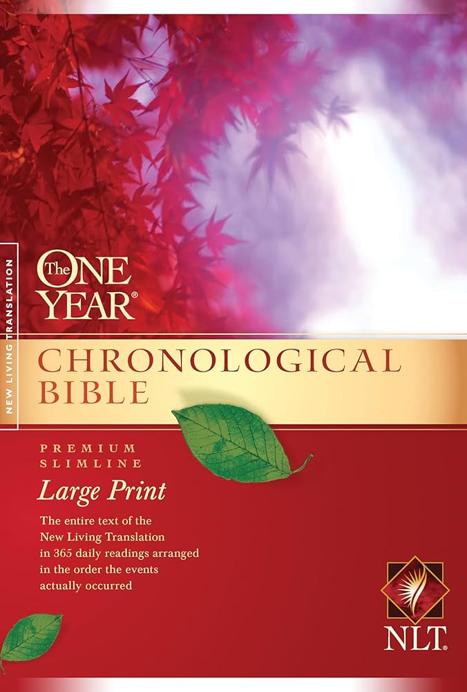 The One Year Chronological Bible NLT, Premium Slimline Large Print (Softcover) | Amazon (US)