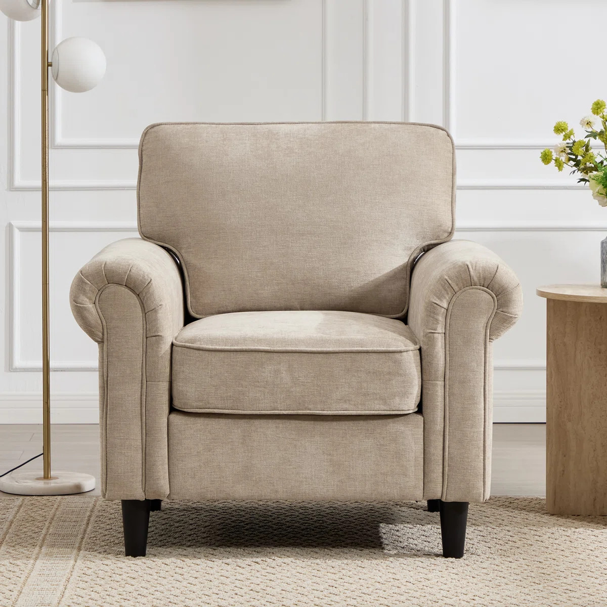 Upholstered Accent Chair Modern Rolled Armchair | Wayfair North America