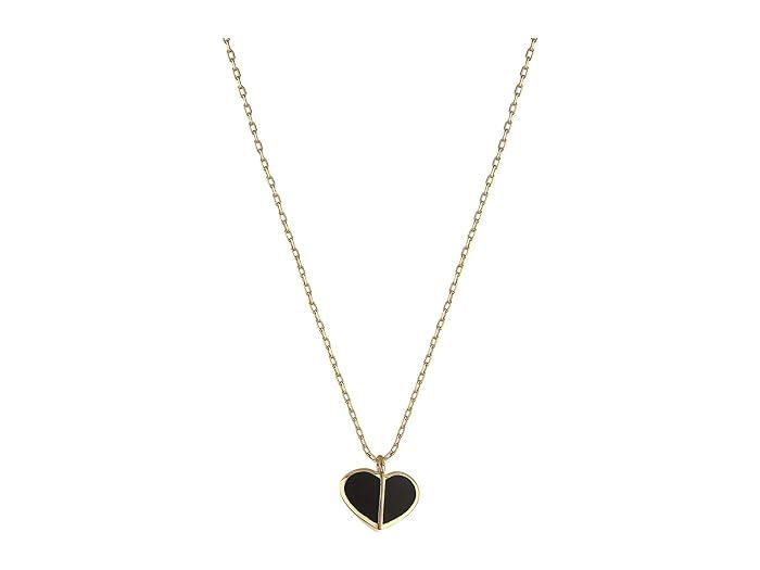 Kate Spade New York Heritage Spade Enamel Heart Mini Pendant (Black) Necklace | Zappos