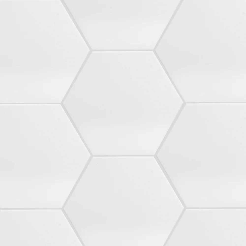 The Tile Life Sample- White 8-in x 9-in Matte Porcelain Hexagon Floor and Wall Tile | SMAGI0809WH | Lowe's