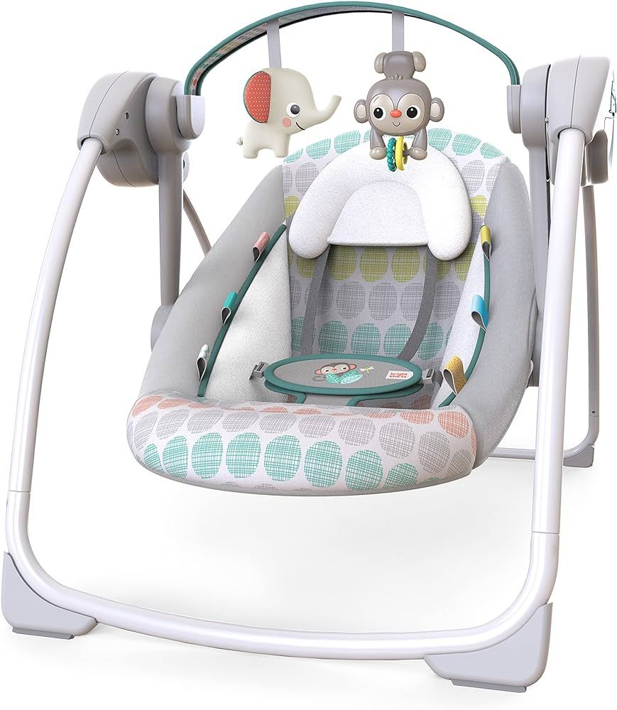 Bright Starts Portable Automatic 6-Speed Baby Swing with Adaptable Speed, Taggies, Music, Removab... | Amazon (US)