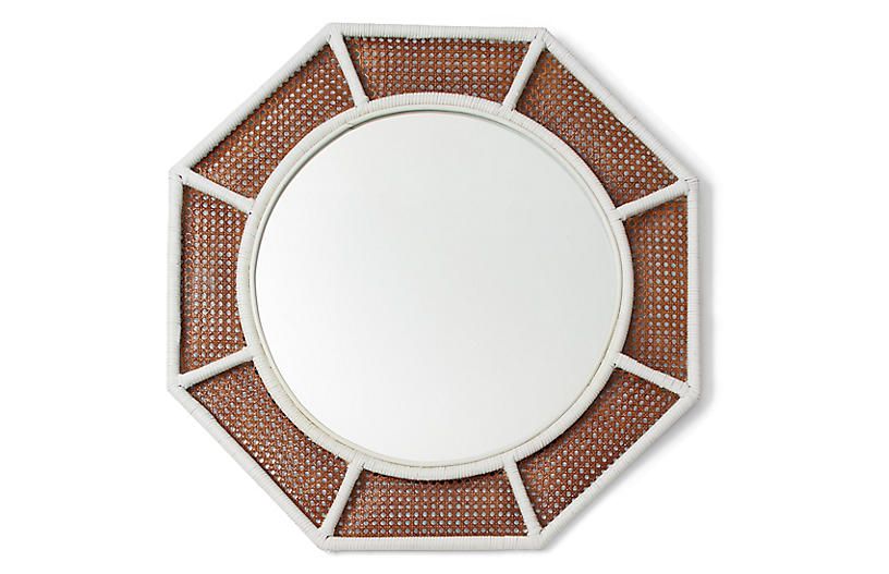 Orly Octagonal Wall Mirror, White/Natural | One Kings Lane