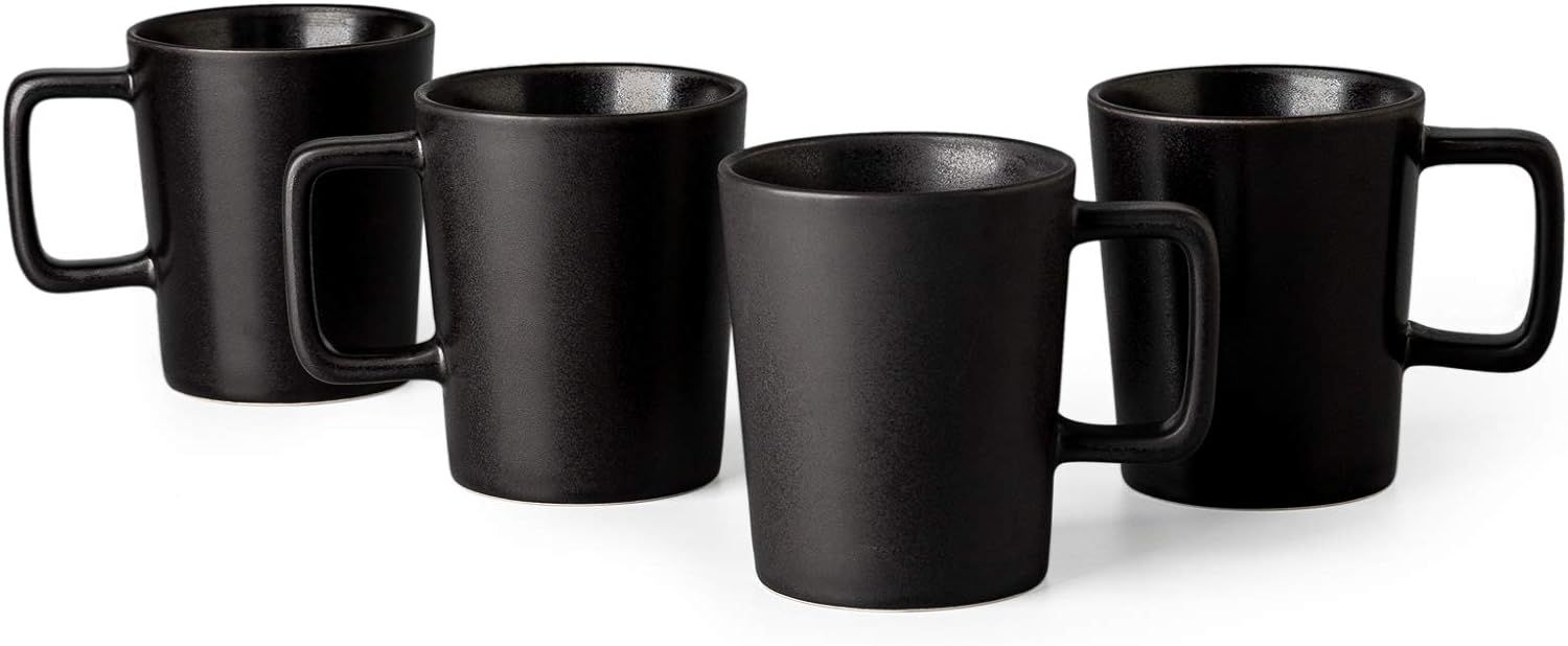 GBHOME Stoneware Dinnerware Set, Coffee Mugs Set of 4, Matte Black | Amazon (US)