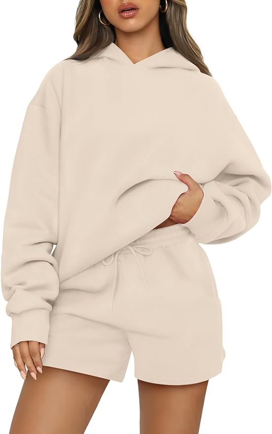 AUTOMET Womens 2 Piece Outfits Oversized Hoodies Sweatsuit Lounge Sets Casual Sweat Shorts Fall F... | Amazon (US)