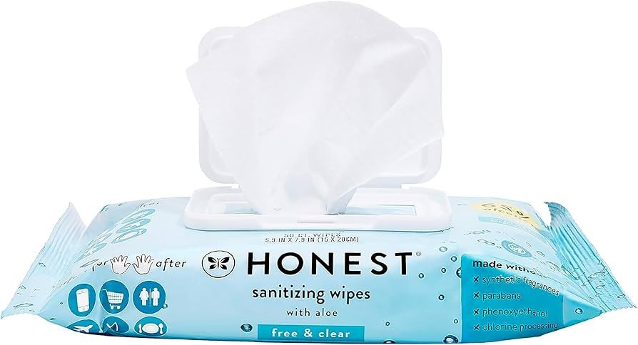The Honest Company Sanitizing Alcohol Wipes | Kills 99% of Germs, Made With Aloe | Unscented, 50 ... | Amazon (US)