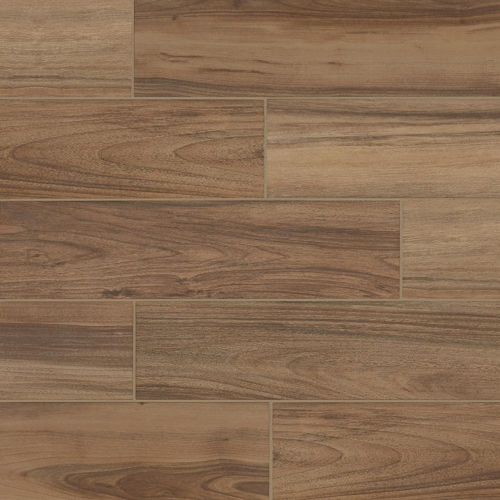 Lifeproof Toffee Wood 6 in. x 24 in. Glazed Porcelain Floor and Wall Tile (14.55 sq. ft. / case)-... | The Home Depot