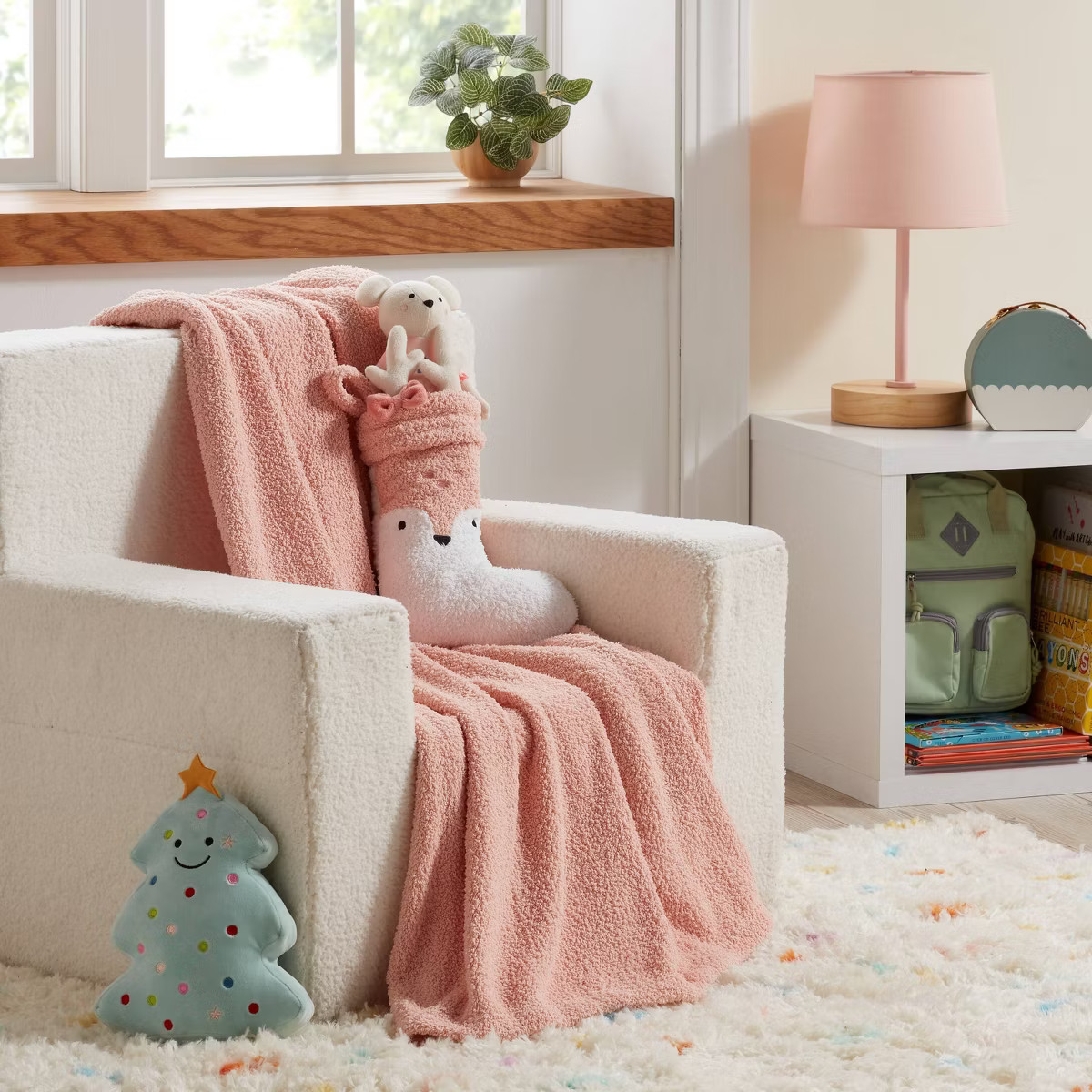 Pink Deer Stocking and Pink Kids' Throw Blanket Gift Set - Pillowfort™ | Target