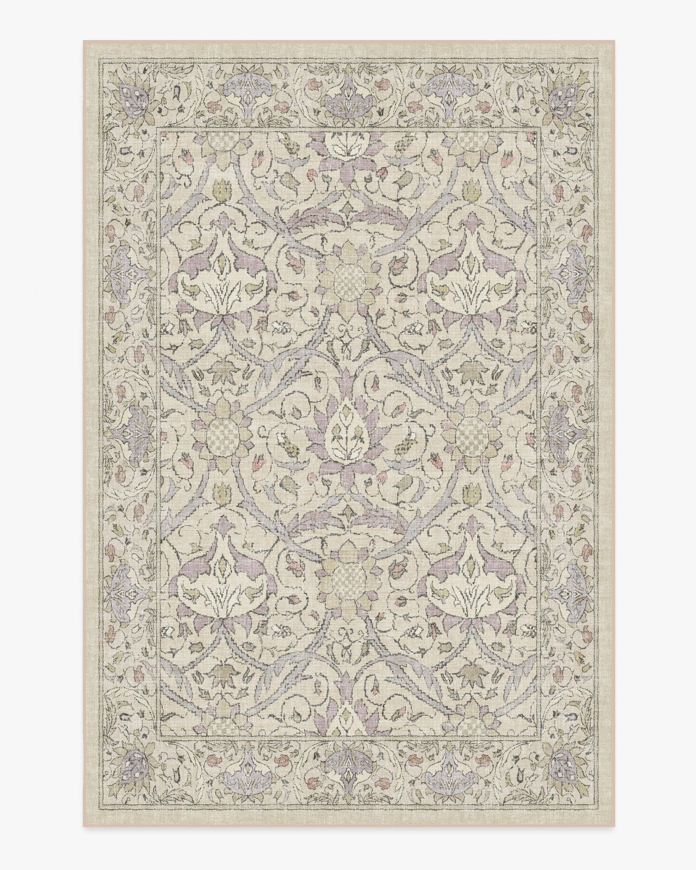 Montreal Beige & Lilac Rug by Morris & Co. | Ruggable US | Ruggable