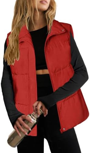 Zeagoo Women Puffer Vest Lightweight Stand Collar Sleeveless Winter Warm Zip Up Padded Outerwear ... | Amazon (US)