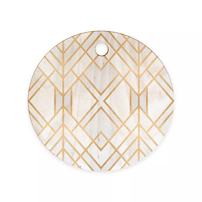Deny Designs Golden Geo Round Cutting Board in Gold | Bed Bath & Beyond