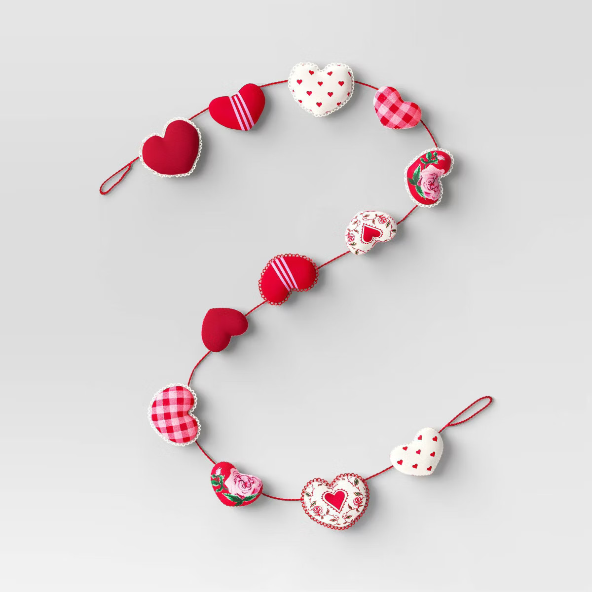 Mixed Pattern Heart Valentine's Garland - Threshold™ | Target