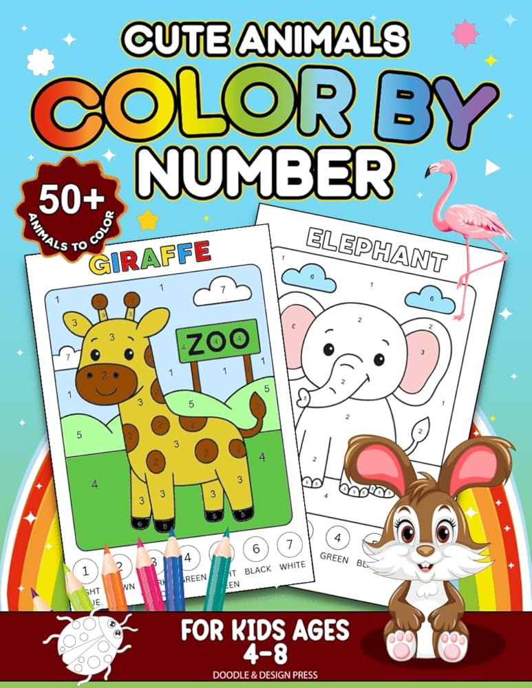 Cute Animals Color By Numbers for Kids Ages 4-8: Spark Creativity, Confidence & Counting Skills w... | Amazon (US)