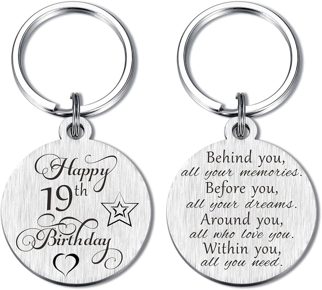 Laluminter Happy Birthday Gifts Keychain Presents for Girls Women Boys Men, Double Sides Engraved | Amazon (US)
