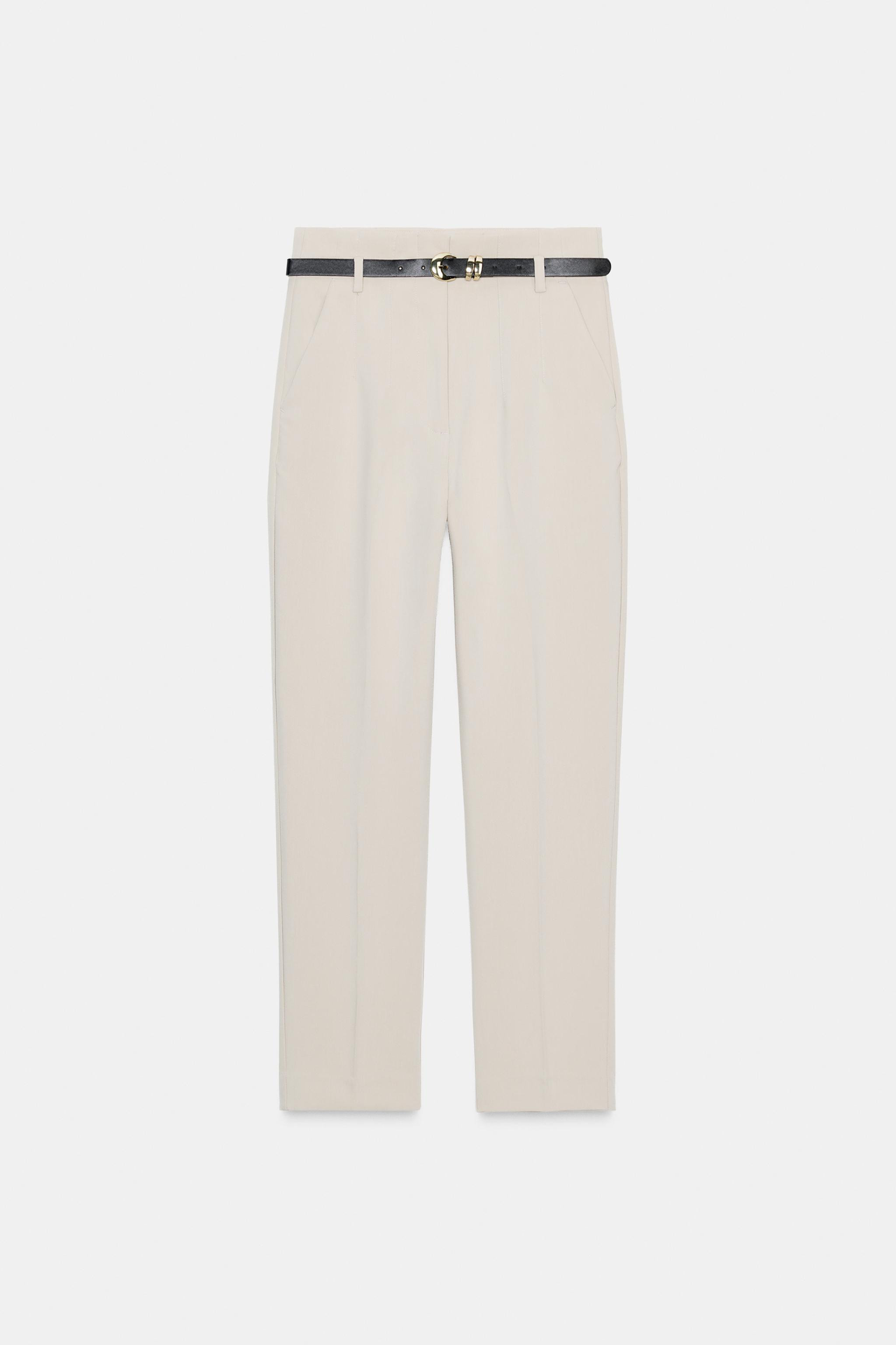 HIGH-WAISTED BELTED PANTS | Zara Canada