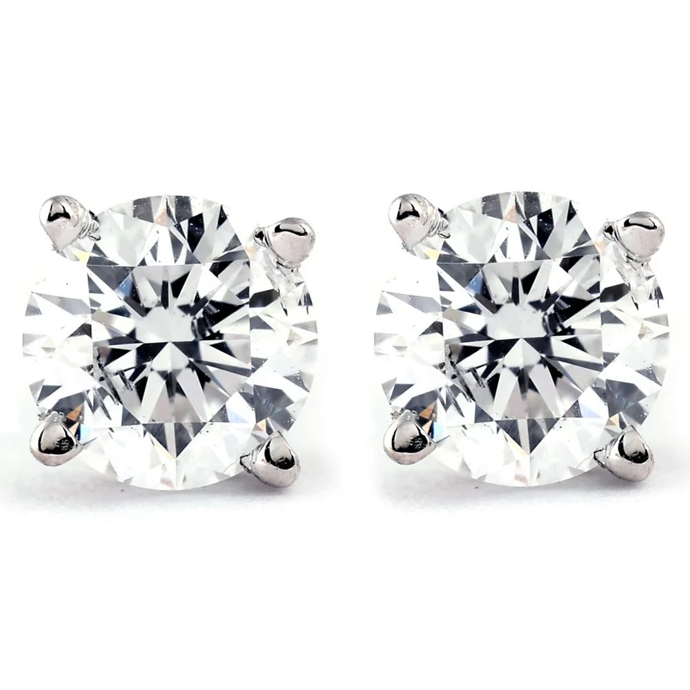 1/2 Carat Diamond Stud Earrings (I2-I3 Clarity, IJ Color) 14k White Gold | Walmart (US)