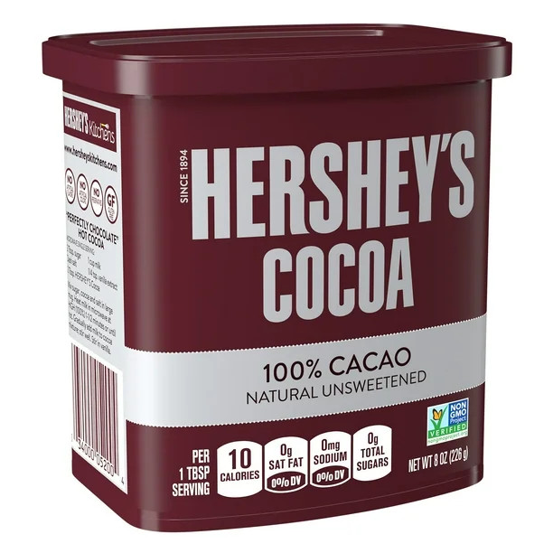HERSHEY'S Natural Unsweetened Ingredient, Gluten Free, No Preservatives Cocoa Can, 8 oz | Walmart (US)