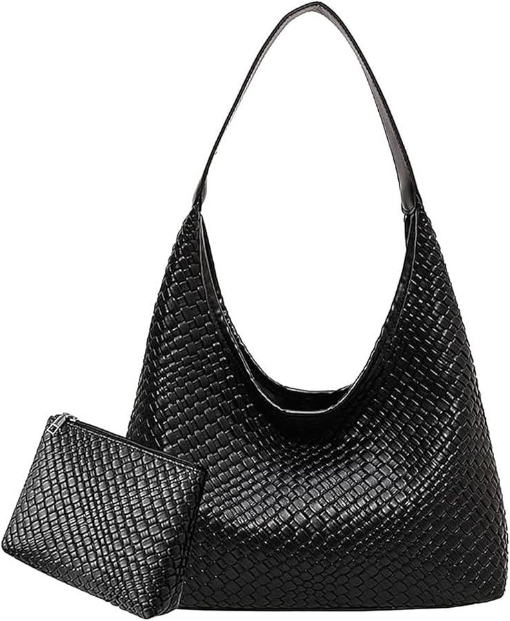 ACUYE Faux Leather Tote Bag for Women, Woven Leather Handbags Leather Tote Large Hobos Shoulder Bags Ladies Tote Handbags Work Tote Bag Purse With Pouch Purse | Amazon (UK)