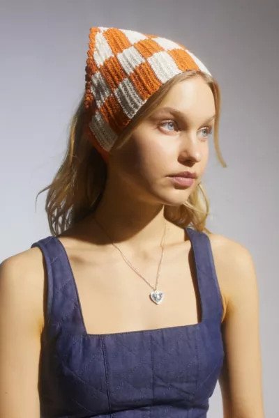 Checker Crochet Hair Scarf | Urban Outfitters (US and RoW)