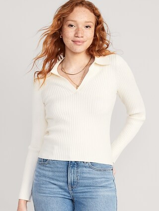 Rib-Knit Collared Sweater for Women | Old Navy (US)