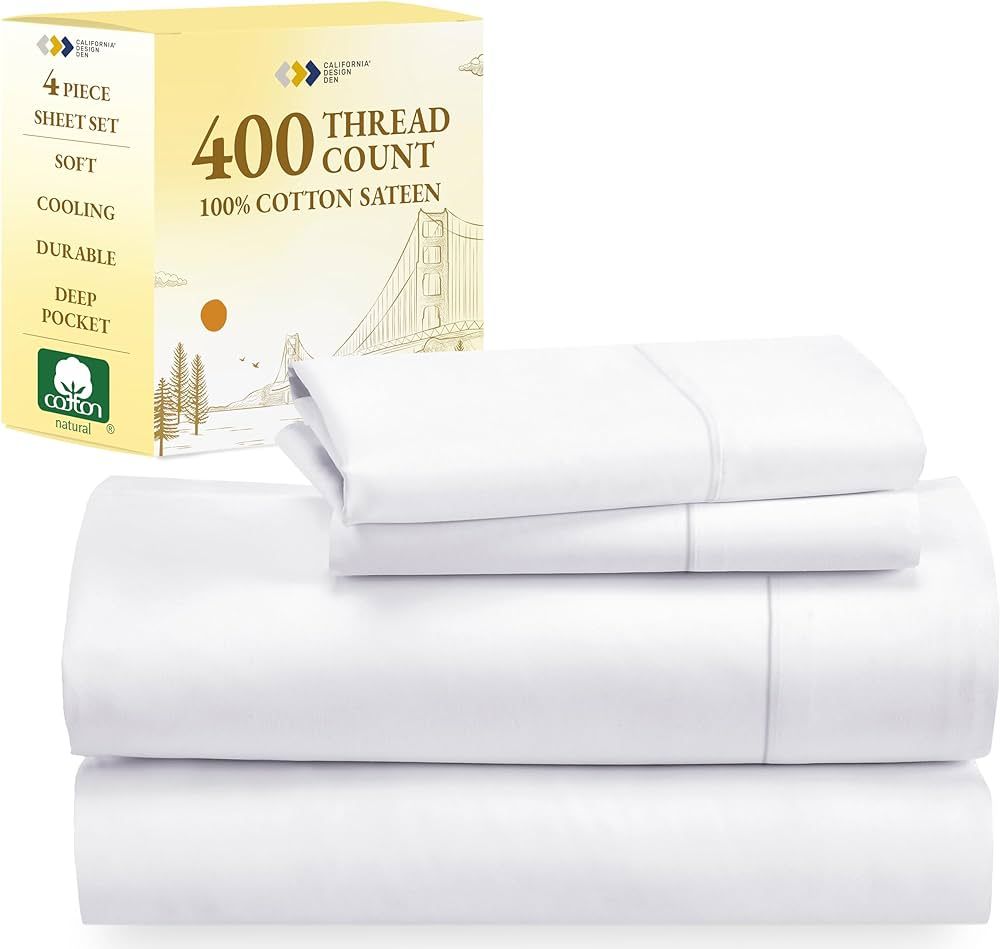 California Design Den Queen Size Bed Set, Good Housekeeping Award Winner, 400 Thread Count 100% C... | Amazon (US)