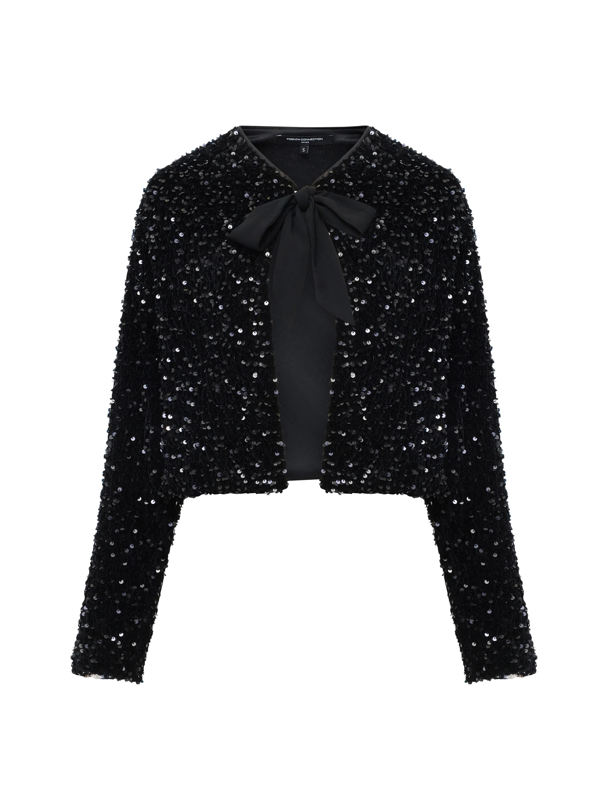 Monet Sequin Bow Tie Cardigan | French Connection (UK)