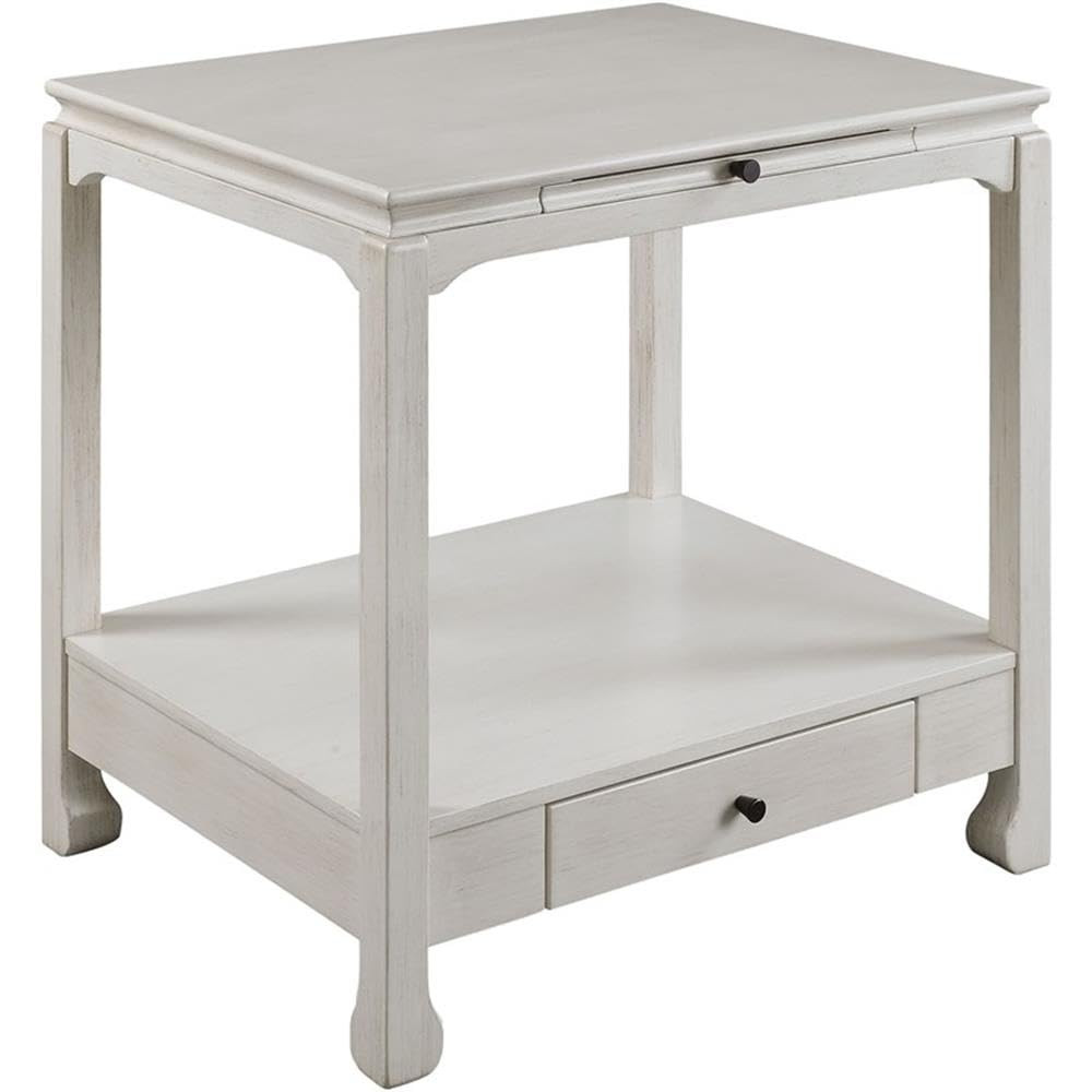 Acme Seatlas Wooden Accent Table with Storage Drawer in Antique White | Amazon (US)
