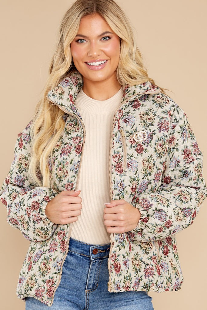 Choose Kindness Ivory Floral Print Jacket | Red Dress 